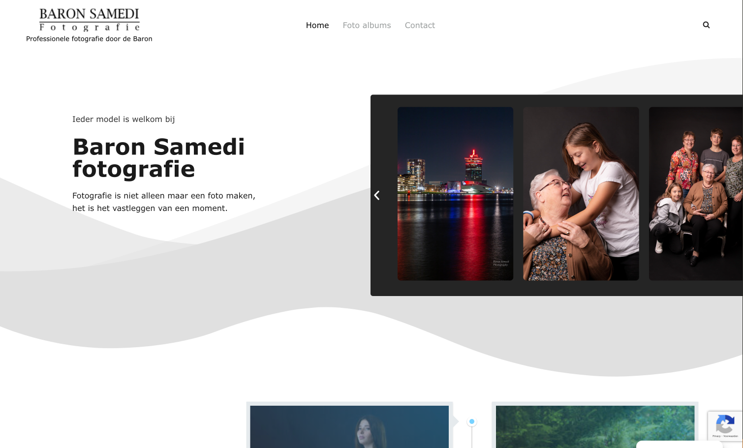 Een schermafbeelding van de website van Baron Samedi